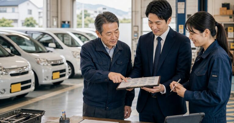 整備工場併設レンタカーの代車稼働と工場連携を確認する実務写真